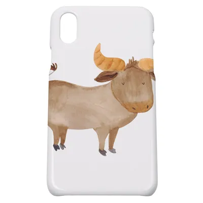 Produktbild von Mr. & Mrs. Panda Iphone 10 Handyhülle Sternzeichen Stier - Weiß - Geschenk, Geburtstag Mai, Ochse, Hülle, Handy, Rind, Cover, X