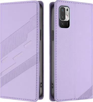Image de Etui pour Xiaomi Redmi 10, étui portefeuille en cuirPolyuréthaneavec fente pour carte et fonction stand Violett