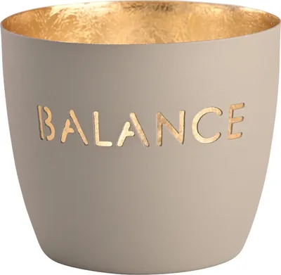 Produktbild von Gift Company Madras Windlicht M Balance flannel/gold 8,5cm