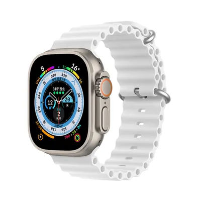 Produktbild von Dux Ducis Uhrenarmband 8 / 7 / 6 / 5 / 4 / 3 / 2 / Se (41 / 40 / 38Mm) Silikonarmband Weiss (Oceanwave Version)