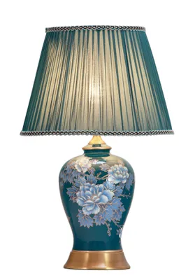 Image de Fine Asianliving Lampe de table chinoise en porcelaine avec abat-jour E27 Lampe de table orientale en céramique Lampes de chevet Chambre à coucher Salon