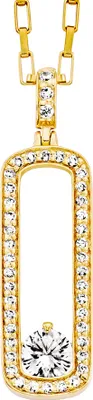 Produktbild von Julie Julsen Anhänger mit Kette 925/- Sterling Silber 45cm gold Zirkonia weiß 148250046