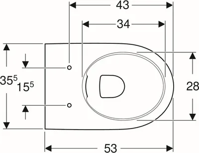 Produktbild von Geberit GE Renova Comfort WWC Tiefspüler, erhöht geschlossene Form, Rimfree, KeraTect