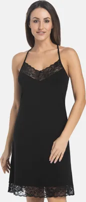 Zdjęcie produktu dla Teyli wiskozowa koszula nocna na cienkich ramiączkach Kolhi Female 2802 czarny XL