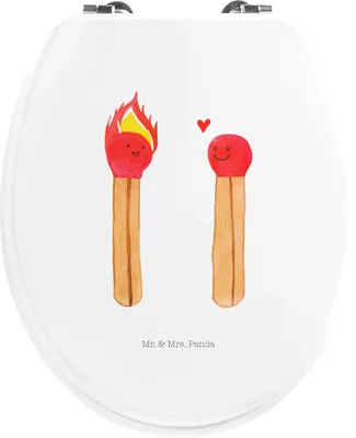 Produktbild von Mr. & Mrs. Panda klo deckel Streichhölzer - Weiß - Geschenk, Hocheitstag, Toilettendeckel, WC Brille, Toilettenbrille, WC-Sitz, Liebesbeweis, Klobrille, Liebesgeschenk