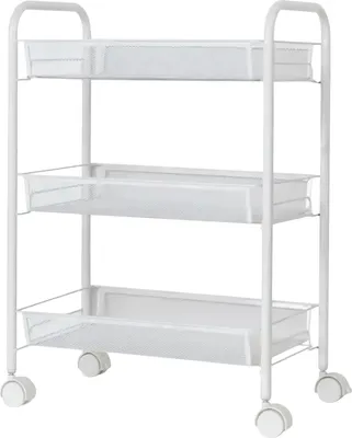 Productafbeelding van APT AG952A, wit metalen rek op wielen, 64 x 44 x 26 cm