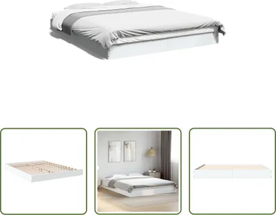 Produktbild von The Living Store Bettgestell Weiß 160x200 cm Holzwerkstoff