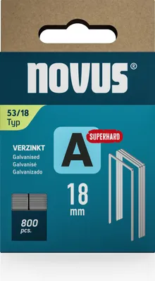 Produktbild von NOVUS TOOLS Feindrahtklammern Typ 53, 18 mm, 800 Stück, Tackerklammern