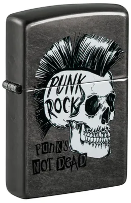 Obrázek produktu pro Zapalova? Zippo Gray Dusk s motivem Punk Rock Skull kovový v?truodolný