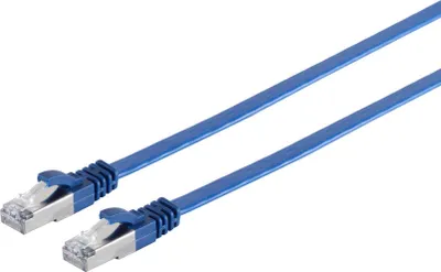 Produktbild von RJ45 Flachkabel m. CAT 7 Rohkabel slim blau 0,5m