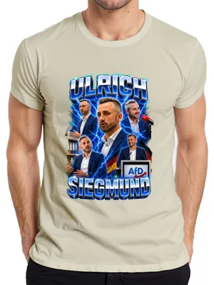 Immagine prodotto di Maglietta da uomo, motivo: Ulrich Siegmund, AfD, Germania, patriottismo, con un tocco di sarcasmo. Colore: naturale. Taglia: 3XL