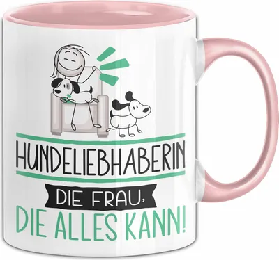 Produktbild von Hundeliebhaberin Geschenk Tasse Becher Die Frau Die Allen Kann Geschenkidee für eine Hundeliebhaberin Lustig (Rosa)