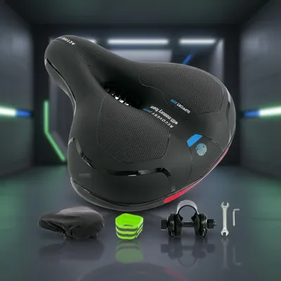Produktbild von Fahrradsattel Ergonomischer Sitz Gel Memory-Schaum Rückstrahler Federung blau