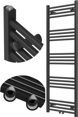 Zdjęcie produktu dla Grzejnik łazienkowy Granitan | Raven - 140x50 cm - Czarny - Nowoczesny design - Funkcjonalność i elegancja