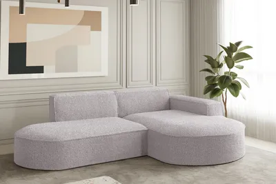 Zdjęcie produktu dla Sofa w kształcie L narożnik MODENA tkanina Loop różowy prawy