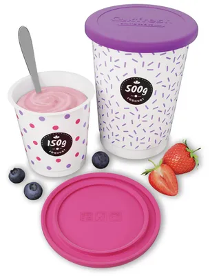 Silikondeckel für Joghurtbecher 150-500g, 2 Stück, Lila
