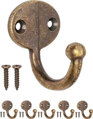 Produktbild von 'FUXXER® - Antike Garderoben-Haken, Handtuch-Haken, Kleider-Haken, Eisen-Haken, Wand-Haken, Messing B'