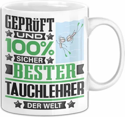 Produktbild von Tauchlehrer Geschenk Lustiger Spruch für Tauchlehrer Geschenkidee Bester Tauchlehrer Der Welt (Weiß)