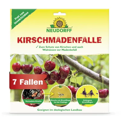 Produktbild von Neudorff KirschmadenFalle - 7 insektizidfreie Leimfallen - schützt Kirschen und Walnüsse vor Madenbefall