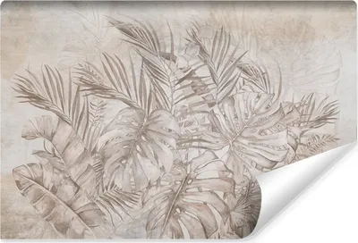 Produktbild von Muralo Vlies Fototapete tropische BLÄTTER Beton Natur Retro Stil Br. 368cm x Hö. 254cm