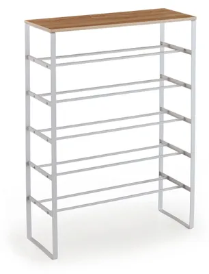Produktbild von Karin Schuhschrank 6 Regalböden weiß, Eiche Nachbildung.