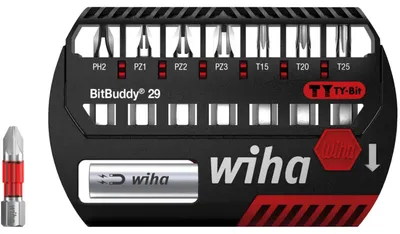 Immagine prodotto di Wiha Set di 9 pezzi Bitbuddy Phillips Pozidriv Torx TY-Bit 29 mm