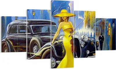Produktbild von Bild auf Leinwand - Leinwandbild - frau retro stil - 125x70cm - Wand Bild - Wanddeko - Wandbilder - Leinwanddruck - Bilder - Kunstdruck - Wanddekoration - Leinwand bilder - Wandkunst - EA125x70-3449