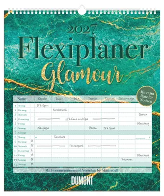 Produktbild von DUMONT Flexiplaner 2027 Familienplaner Kalender 34,5 x 40 cm mit 7 Spalten und Datumsstickern
