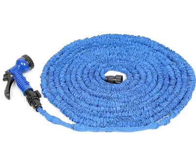 Produktbild von Flexibler Gartenschlauch 30M 100FT Wasserschlauch dehnbarer Flexischlauch für Autowäsche, Gartenbewässerung, Hof -Blau