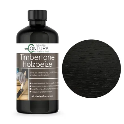 Produktbild von Contura Holzbeize 500ml Holzfarbe Tischler Positiv Beize Holz Farbe Wasserbeize Parkett - Schwarz - Ebenholz