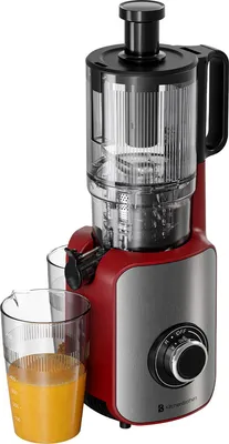 Produktbild von KitchenBrothers Slow Juicer - Vertikal - Entsafter - Obst- und Gemüsepresse - 126mm - 750ml - Rot