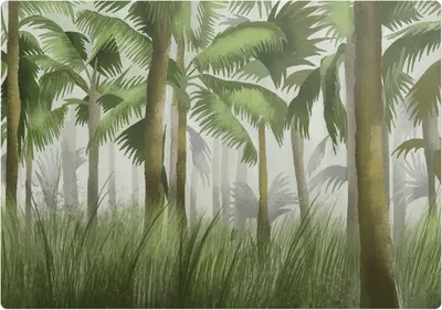 Produktbild von Tropischer Wald – Bodenschutzmatte – Stuhlunterlage 100x100 cm – Rutschfest – Hartbodenmatte