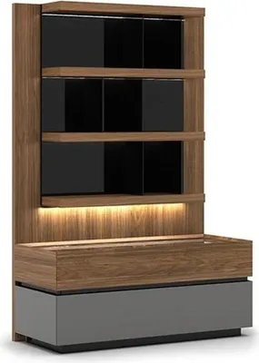 Produktbild von Wohnzimmermöbel Wohnwand 320 cm Einrichtung Braun Luxus Wand Regale