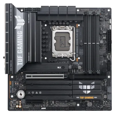 Image de ASUS TUF GAMING B860M-PLUS WIFI - Carte mère - micro ATX - LGA1851 socket - chipset B860 - USB-C 3.2 Gen 2x2, USB 3.2 Gen 2, USB 3.2 Gen 1, USB-C 3.2 Gen2 - 2.5 Gigabit LAN, Bluetooth, Wi-Fi 7 - carte graphique embarquée (CPU requis)