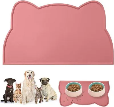 Produktbild von Haustuch für Hunde, Katzen und Hasen - Antislip - Silikon - Wasserfest - für Hunde, Katzen und Hasen - rosa - für Hunde und Katzen - Wasserfest - Silikonmat