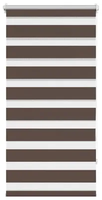 Produktbild von vidaXL Zebra-Rollo 80,9 x 150 cm, Stoffbreite 76,7 cm, Kaffeebraun