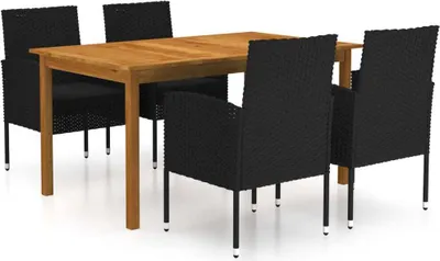Produktbild von ZMH 5-tlg. Garten-Essgruppe Schwarz