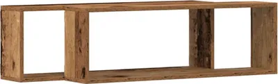 Zdjęcie produktu dla vidaXL Półka ścienna z półką 2 szt. drewno z odzysku 80 x 15 x 26 cm materiał drewnopochodny