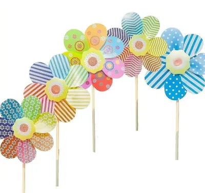 Immagine prodotto di Omgoods - Set di 5 colorate decorazioni per il giardino a forma di mulino a vento