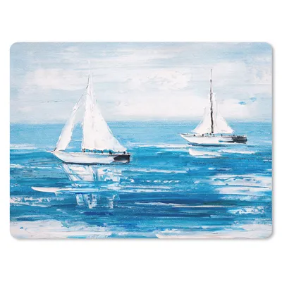 Produktbild von MuchoWow® Mauspad Mousepad Malerei - Ölfarbe - Boot - Wasser 40x30 cm - Mousepads - Maus Mat - Pad - Mausunterlage - Anti Rutsch