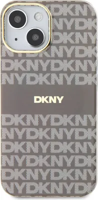 Produktbild von DKNY, MagSafe Schutzhülle Repeat Pattern Tonal Stripe f. Apple iPhone 14, Beige