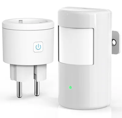Bewegungsmelder mit Funksteckdosen, Lichtsensor, einstellbar, Innen/Außen