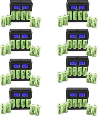 Image de Batteries Li-ion, rechargeables, capacité de 2800mAh, compatibilité polyvalente, 64xBatterie 32Chargeur, 3,7V