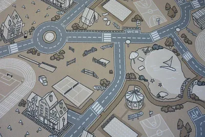Imagen del producto de Moqueta antideslizante infantil STREET beige 200x400 cm