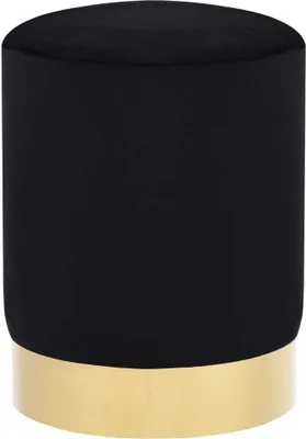 Produktbild von Hocker Schwarz und Golden Samt 28 x 36 cm
