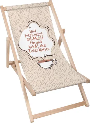 Produktbild von Dreamroots Liegestuhl klappbar Holz, bis zu 130 kg, Sonnenliege klappbar mit 3-stufiger Neigungsregulierung der Rückenlehne, Und jetzt setzt sich Mutt