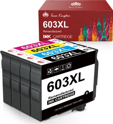 Produktbild von 4er Kompatible 603XL Patronen Ersatz für Epson 603 Druckerpatronen Kompatibel für Epson XP4100 WF2810DWF XP4105 WF2830DWF XP2105 XP3100 XP2100 WF2835DWF XP3105 WF2850DWF