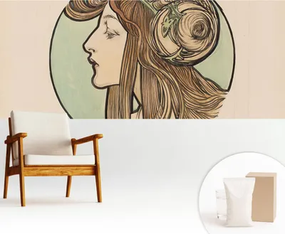 Produktbild von Fototapete  - 250x104 cm - Tapete - Wandtapete - Wandbilder - Dekofolie - Tapete Folie - Wand - Dekoration - Wohnzimmer - Jugendstilporträt