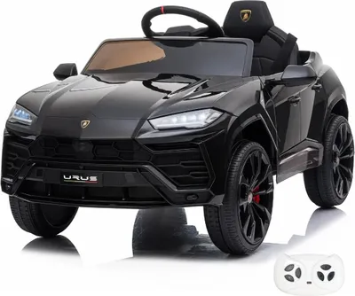 Produktbild von Lamborghini Urus Kinder Elektroauto 12V (1–6 Jahre) – Offiziell Lizenziert, mit Fernbedienung, EVA-Reifen & Ledersitz – Kinder Elektrofahrzeug – Schwarz