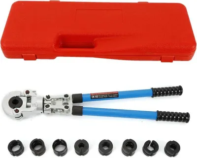Image de Pince à sertir Pince à sertir pour tubes Tube composite Pince à sertir manuelle Kit d'outils de sertissage TH&V Ciseaux à tubes Montage Mâchoires de sertissage pour tube cuivre